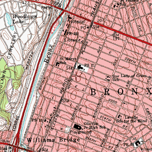 Topographic Map of Laconia Theatre (historical), NY
