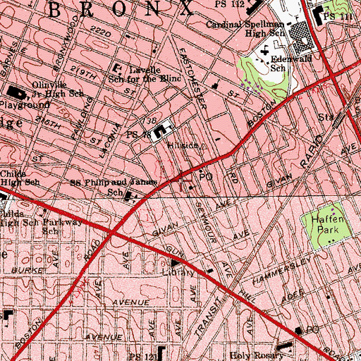 Topographic Map of Melba Theatre (historical), NY