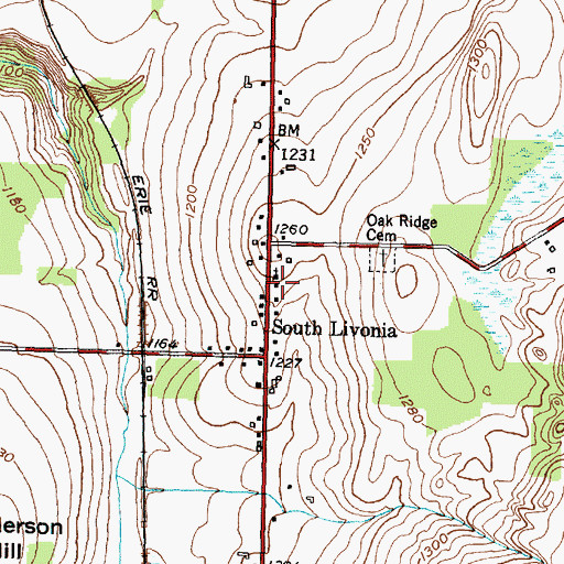 Topographic Map of South Livonia United Church of Christ, NY