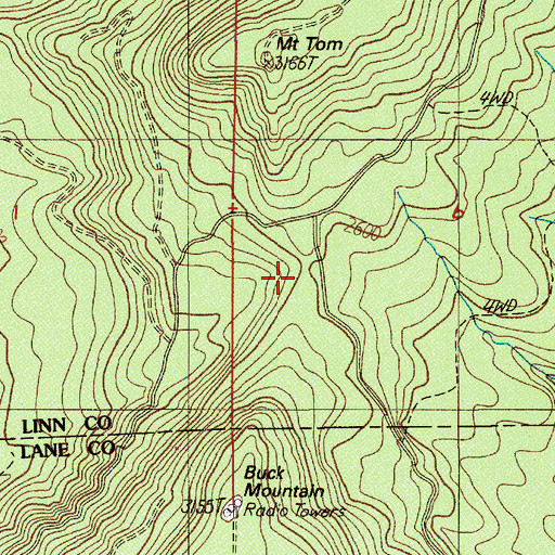 Topographic Map of Hayworth Saddle, OR