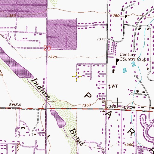 Topographic Map of Orangetree Estates, AZ