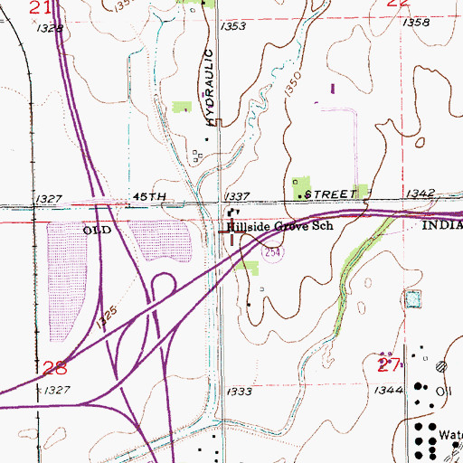 Topographic Map of Three Angels School, KS