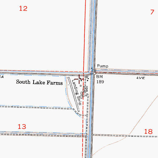 Topographic Map of South Lake Farms, CA