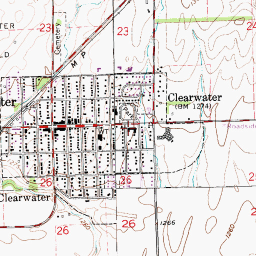 Topographic Map of Clearwater Elementary East School, KS