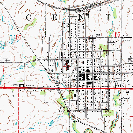 Topographic Map of Rock Hills Middle School, KS