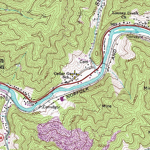 Topographic Map of Riverview Elementary - Middle School, VA