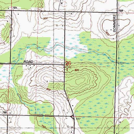 Topographic Map of Hawes Post Office (historical), MI