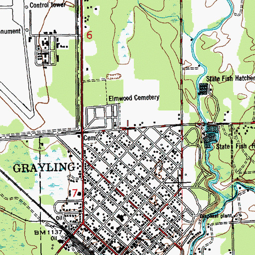 Topographic Map of Grayling Family Practice Clinic, MI