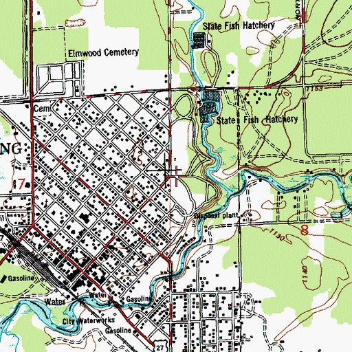 Topographic Map of Grayling Elementary School, MI