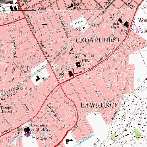 Topographic Map of Brandeis School, NY
