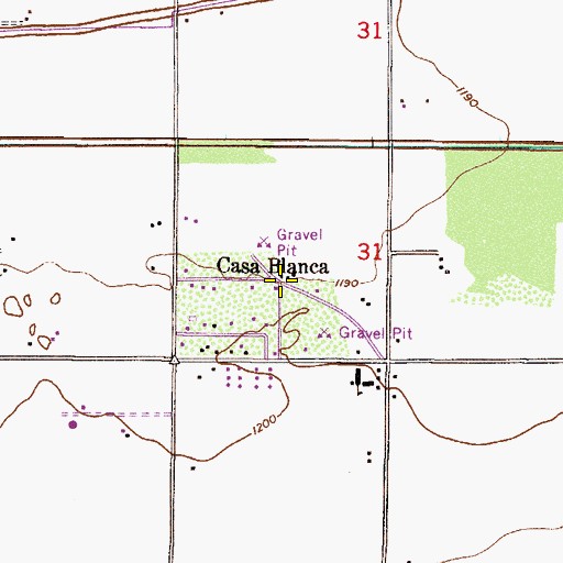 Topographic Map of Casa Blanca, AZ