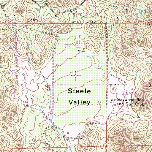 Topographic Map of Steele Valley, CA