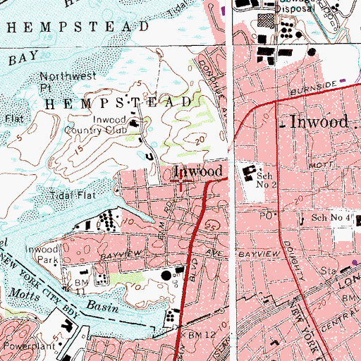 Topographic Map of Jewish Community Center of Inwood, NY