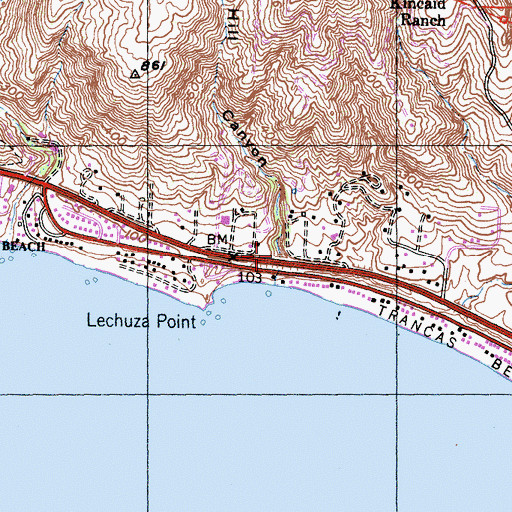 Topographic Map of Steep Hill Canyon, CA