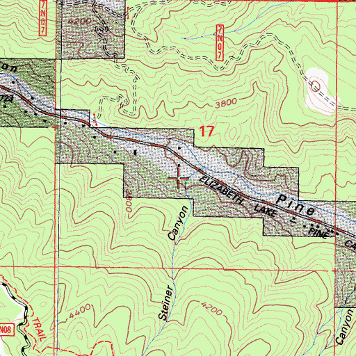 Topographic Map of Steiner Canyon, CA