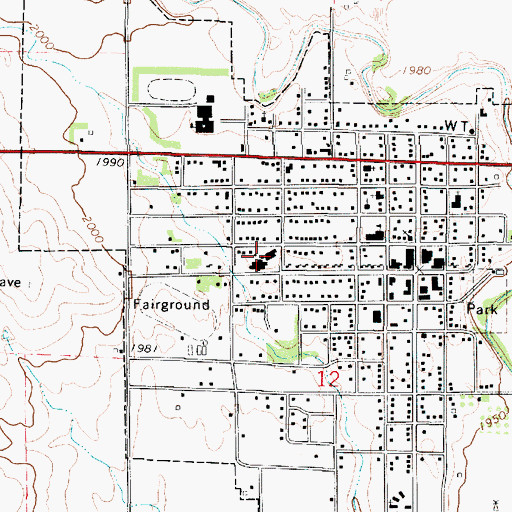 Topographic Map of Ashland Health Center, KS