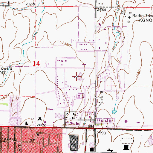 Topographic Map of Western Plains Medical Center Complex, KS
