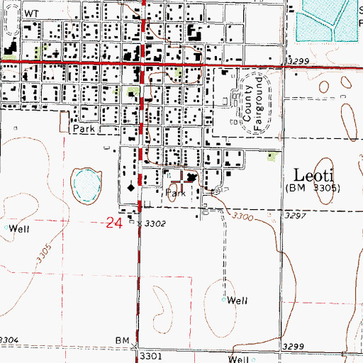 Topographic Map of Wichita County Health Center, KS