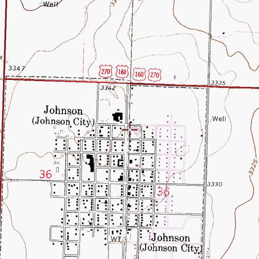 Topographic Map of Stanton County Hospital, KS