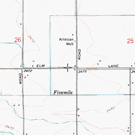 Topographic Map of 5.5 Lateral, ID