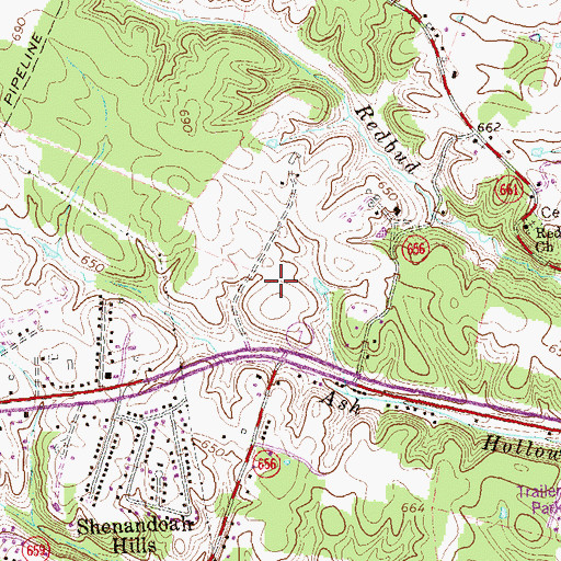 Topographic Map of Redbud Run Elementary School, VA