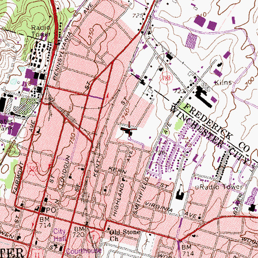 Topographic Map of Douglas Community Learning Center, VA