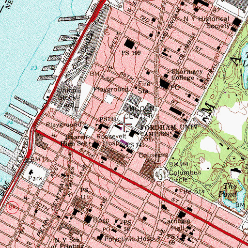 Topographic Map of Power Memorial Academy (historical), NY