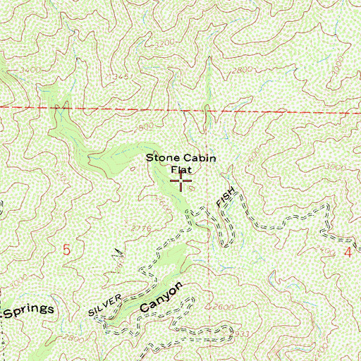 Topographic Map of Stone Cabin Flat, CA