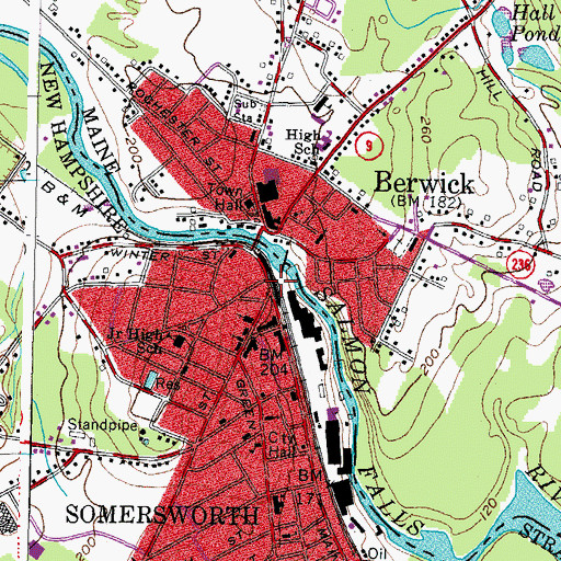 Topographic Map of Somersworth Christian Education Center, NH