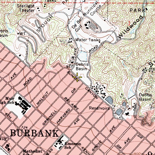 Topographic Map of Stough Canyon, CA