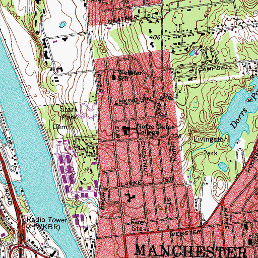 Topographic Map of Mount Saint Mary Academy, NH