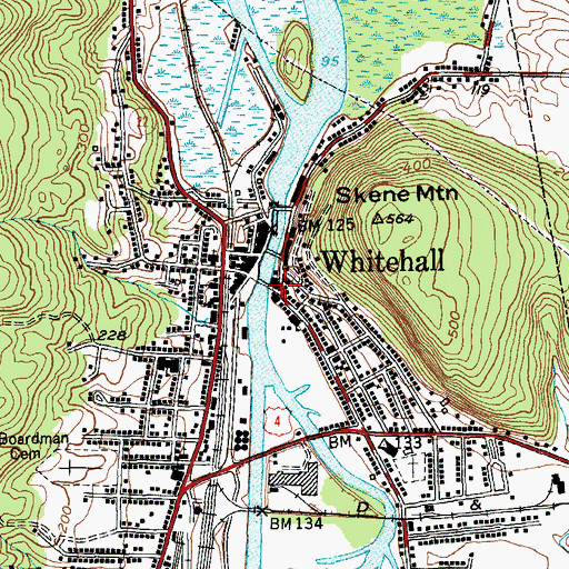 Topographic Map of Whitehall Village Office, NY