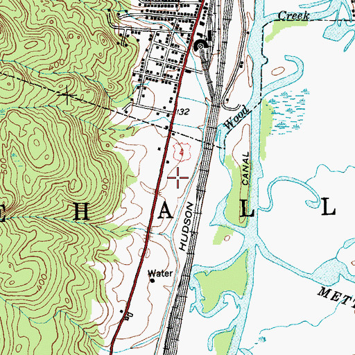 Topographic Map of Whitehall Mobile Home Park, NY