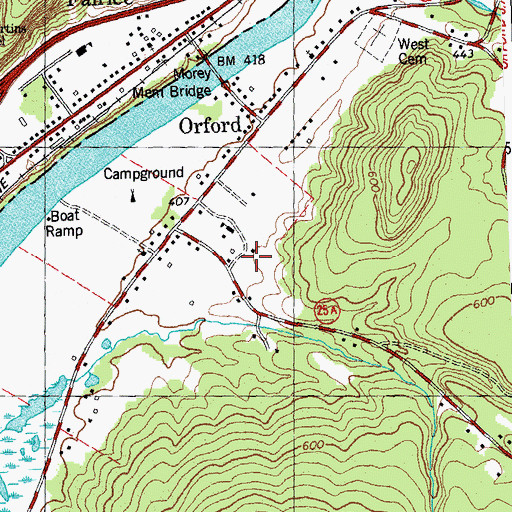 Topographic Map of Rivendell Academy High School, NH