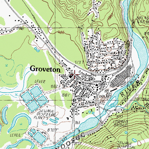 Topographic Map of Groveton Middle School, NH