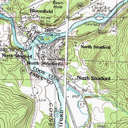 Topographic Map of Stratford High School, NH
