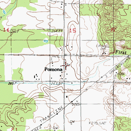 Topographic Map of Pomona Bible Church, MI