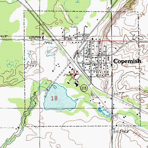 Topographic Map of Cleon Township Hall, MI