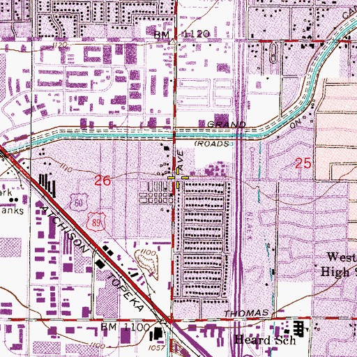 Topographic Map of Pecan Grove Trailer Park, AZ