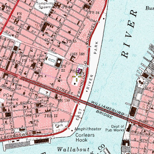 Topographic Map of Baruch Playground, NY