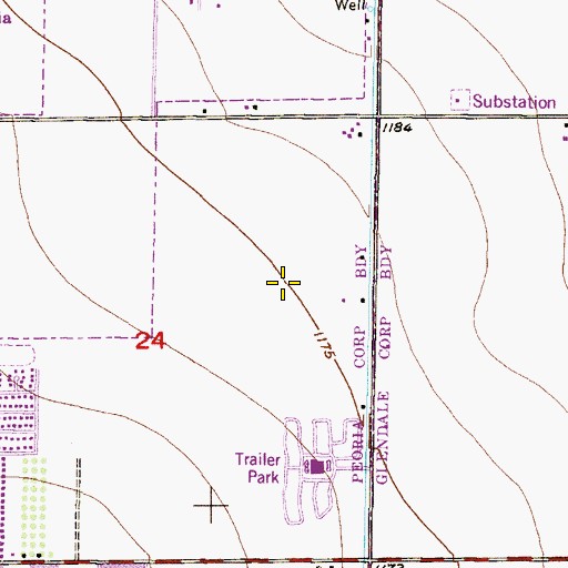 Topographic Map of Pensfield Place, AZ