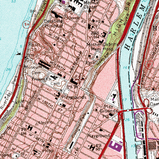 Topographic Map of Orville And Wilbur Playground, NY