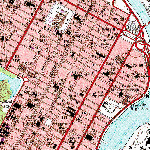 Topographic Map of James Weldon Johnson Playground, NY