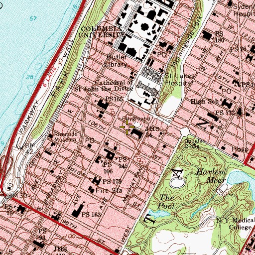 Topographic Map of Booker T Washington Playground, NY