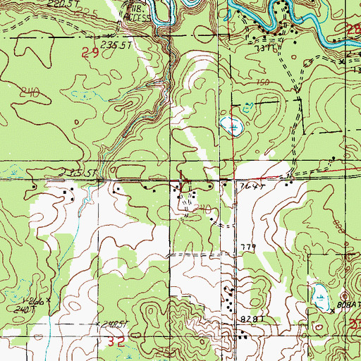Topographic Map of Pere Marquette Campground, MI