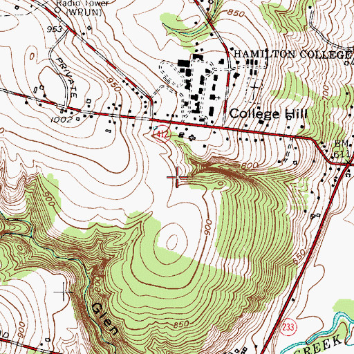 Topographic Map of Schambach Center For Music And The Performing Arts, NY