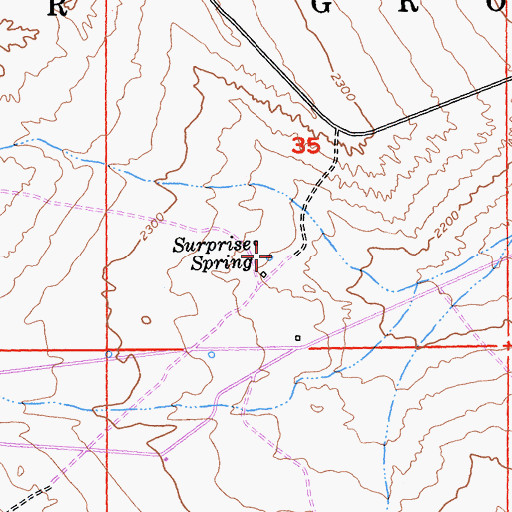 Topographic Map of Surprise Spring, CA