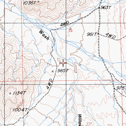 Topographic Map of Sweetwater Wash, CA