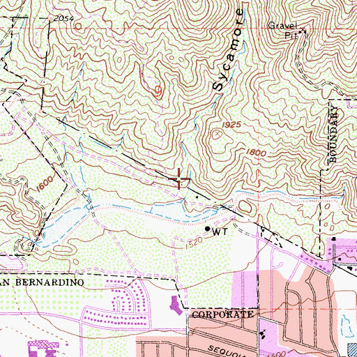 Topographic Map of Sycamore Canyon, CA