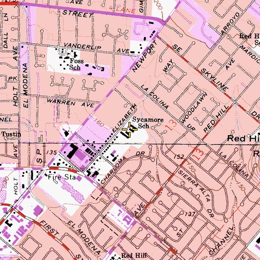 Topographic Map of Benson Elementary School, CA